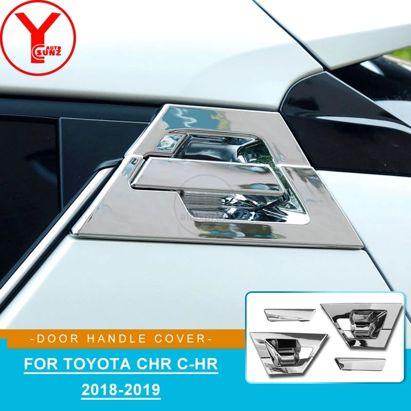 YCSUNZ chrome rear door handle insert For toyota chr 2018 2019 accessories car protector parts for c-hr | Автомобили и мотоциклы