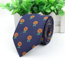 Подсолнух стандартный размер галстук для жениха джентльмен галстуки мужские вечерние из полиэстера тонкая стрела 7,5 см шелковый галстук
