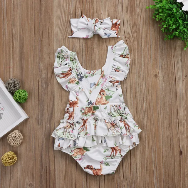 Fashion 2018 Newborn Toddler Infant Baby Girls Deer Ruffles Romper Jumpsuit Clothes Outfits Fashion 2018 Newborn Toddler Infant Baby Girls Deer Ruffles Romper Jumpsuit Clothes Outfits