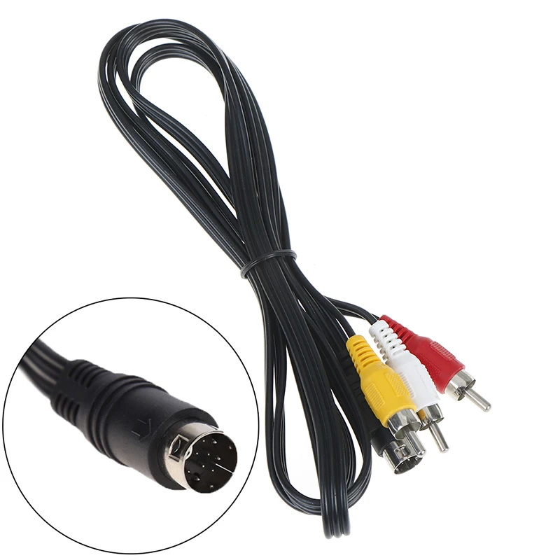 1.5m Composite 9 pin to 3RCA Audio Video AV Connection Cable Cord For Se-ga Gene-sis 2/3