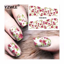 YZWLE 1 Sheet DIY Decals Nails Art Water Transfer Printing Stickers Accessories For Manicure Salon YZW