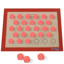 390x290x0,7 мм или 15,35*11,41 дюймов двухсторонний силиконовый коврик для приготовления пищи инструмент с кругами Макарон с одной стороны и помадкой круги