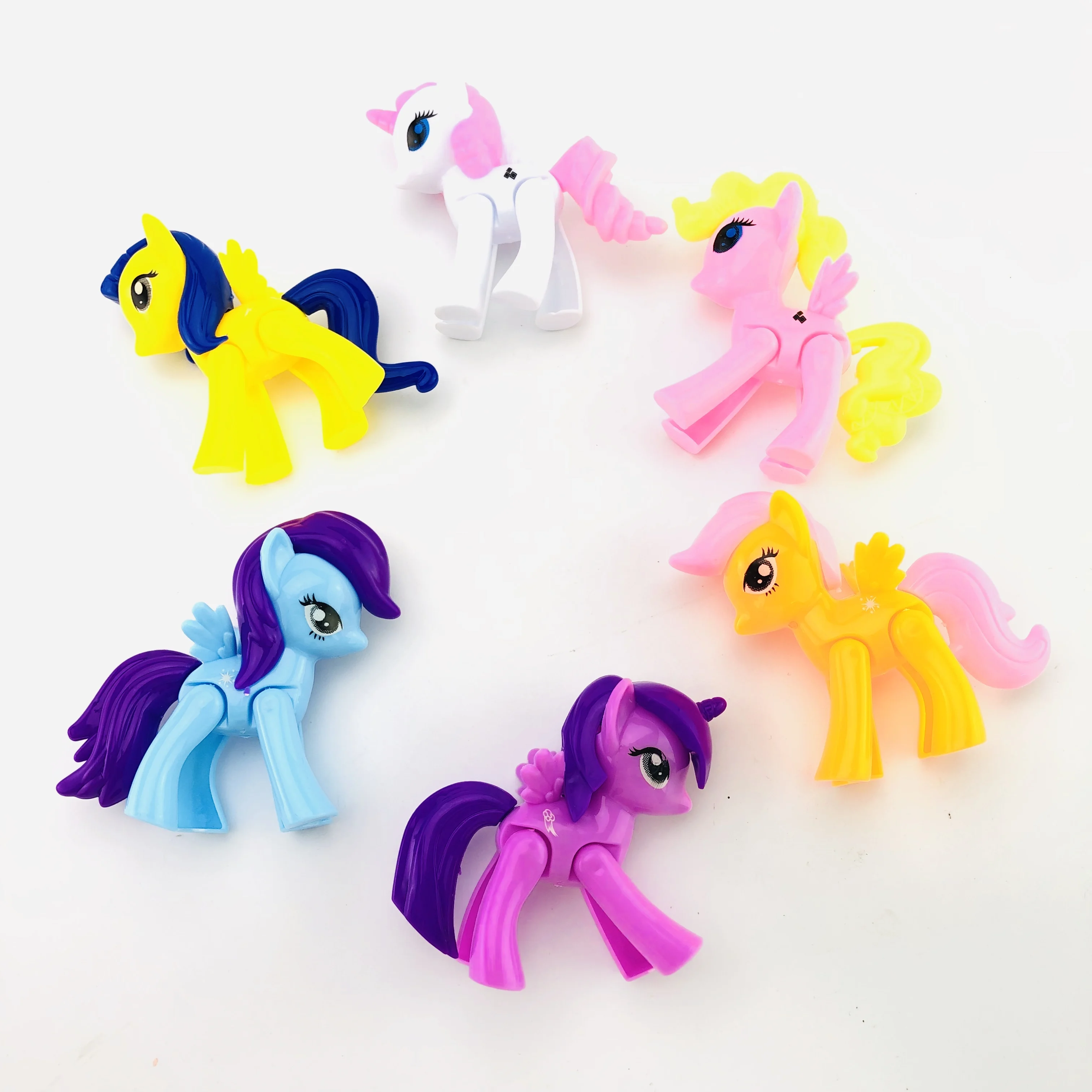 

Lanyitoys Original Action Figures Little Pony 6 Different Style Unicorn anime figure toys giveaway a poni stickers for children