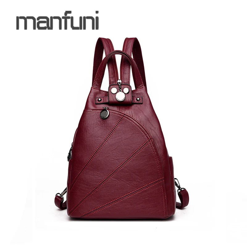 

Female High Quality Leather Bagpack Fashion zipper backpack women large capacity Backpacks school bag for girls vintage Backpack