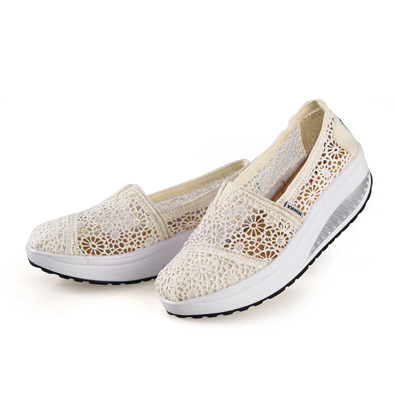 2015 NEW Massage Breathable Lace Real Summer Shoes Women's Sneakers Sport Fashion Running for Women Swing Wedges Sneakers