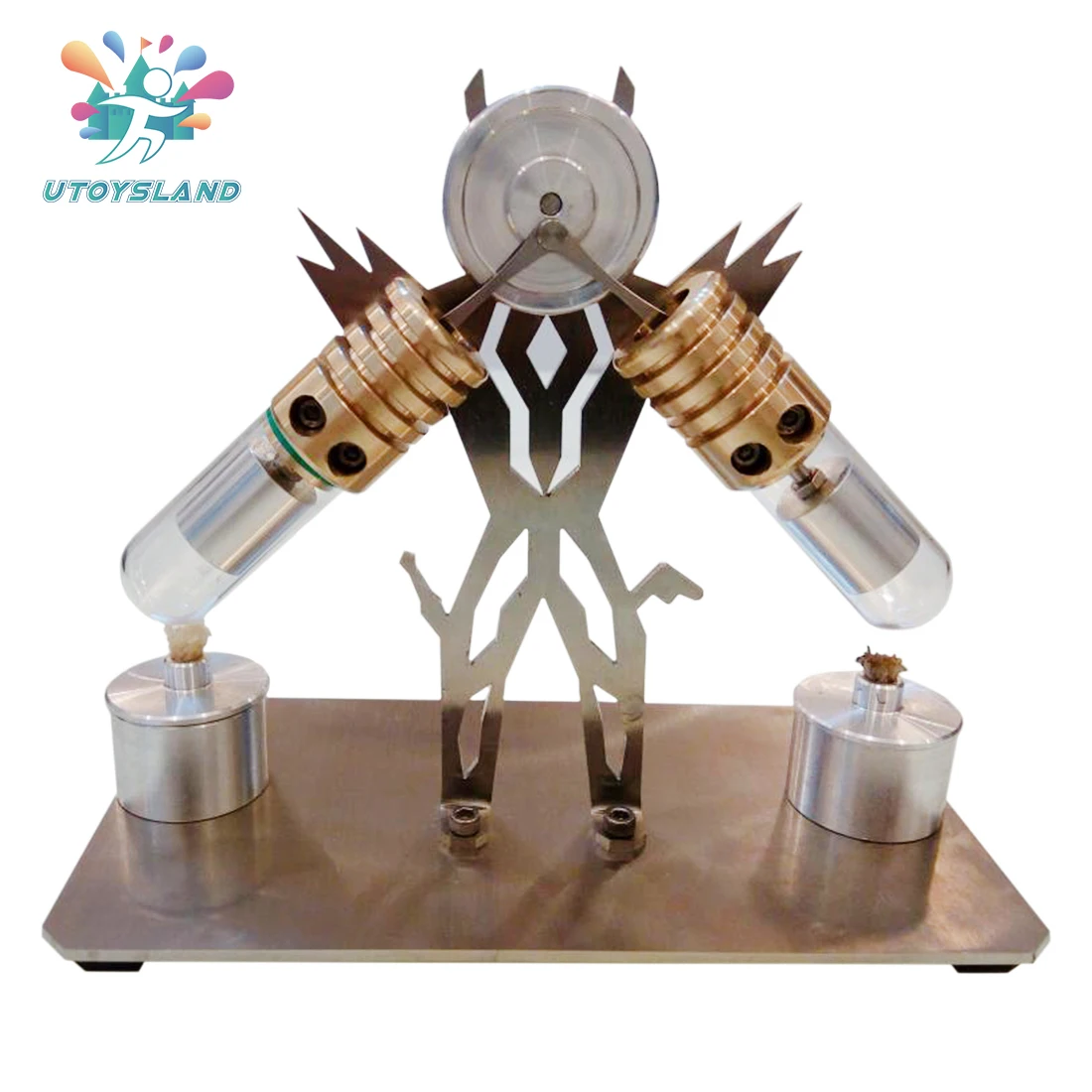 

UTOYSLAND V-shaped Machine Modeling Double Cylinder Diy Stirling Engine Model Building Kits Science Toys For Children