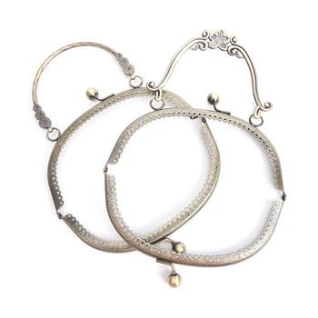 

New Fashion Metal Handbag Handle Frame Kiss Clasp Lock Handle Arch For DIY Purse Bag Fashion 2 Size Handle DIY Craft 16.5cm