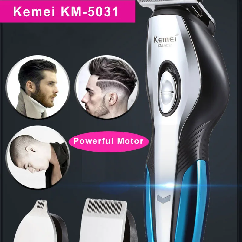 Kemei Professional Electric Hair Clipper Trimmer Cutter Shaver Beard Razor Men Styling Tools Rechargeable Cordless KM-5031 | Бытовая