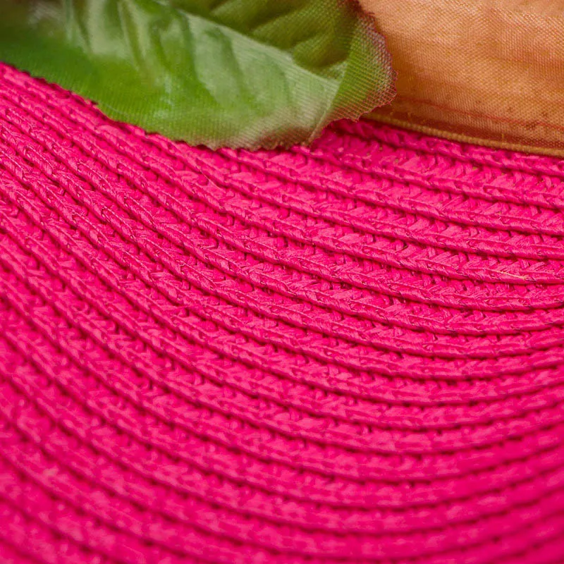 Flower Large Brim Floppy Straw Hat Women Contrast Summer Traveling Beach Sun Hats Fashion Leisure Big Brimmed Wavy Caps CP0205 (6)