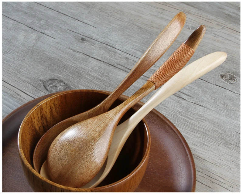 BalleenShiny японская деревянная ложка ручной работы ложка для супа ручка каша кукурузная посуда кухонная посуда аксессуары Поставка