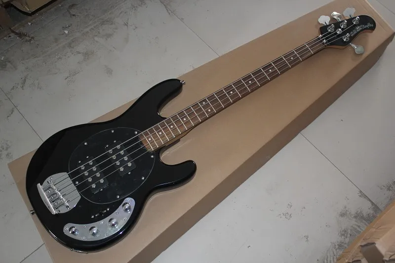 Бесплатная доставка Высокое качество Music Man Stingray 4 Strings черный электрическая бас