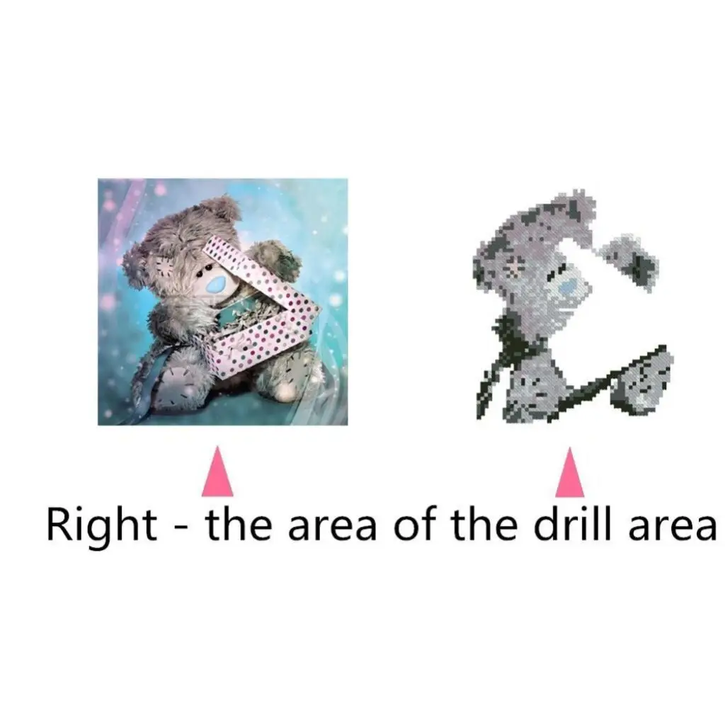 Cute Bear Diamond Painting Kit, 5D DIY Diamond Embroidery Rhinestone Cross Stitch Painting Home Decor for Adults Paint By Number