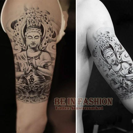 1 Pc Brassard Tatouage Temporaire Femmes Bouddha Designs
