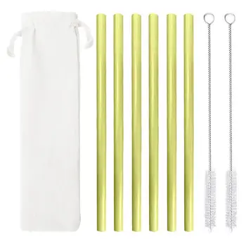 

2/4/6/8Pcs Bamboo Drinking Straws Reusable Bar Straws with Cleaning Brushes Party Kitchen Bar Drinking Accessories