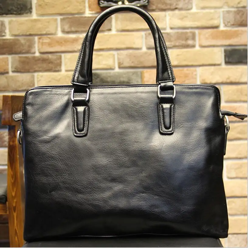 

2019 new men's Office Bags business briefcase handbag men's shoulder bag diagonal package High Quality soft leather Laptop bag