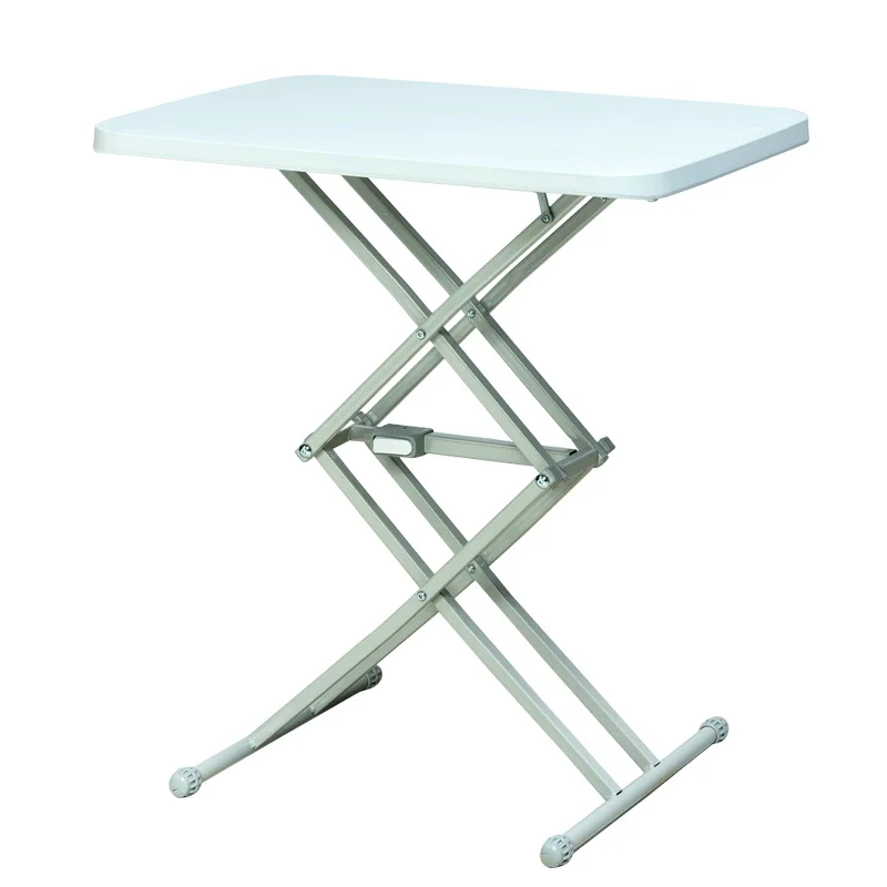 Simple plastic stall outdoor mini folding table eating meal small apartment home lifting square table portable folding table