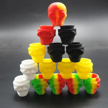

50pcs 3ml Skull Bho silicone butane oil wax concentrate container or silicone wax jars - Non Stick Slick oil Dab wax jar