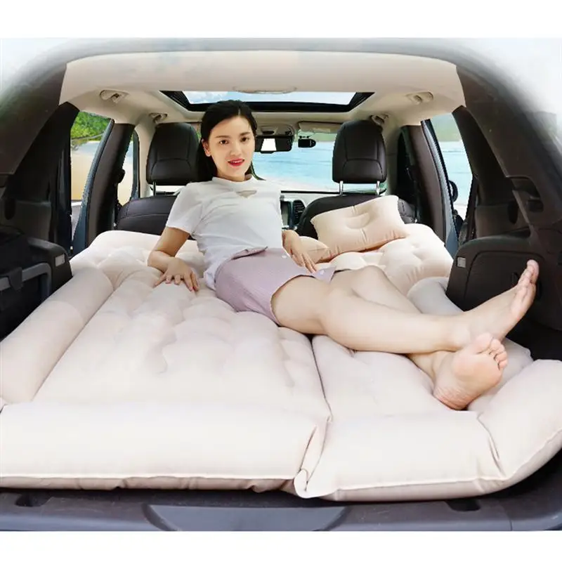 Inflatable Car Mattress For SUV Trunk Flocking Portable Padded Inflatable Cushion Mat Auto Car Travel Bed Child Lover Car Pad матрас авто авто коврики пвх в богажник авто надувной матрац в машину матрас для автомобиля