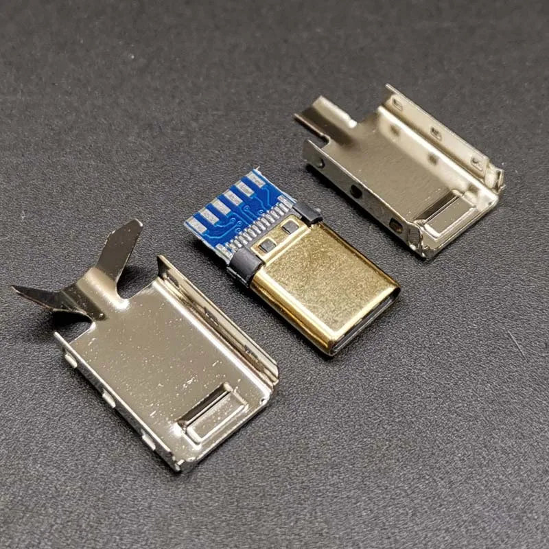 5 компл. 24 К позолоченный USB2.0 TYPE-C вилка сварочная проволока типа с IC резистор двухсторонний штекер+ оболочка 3 в 1