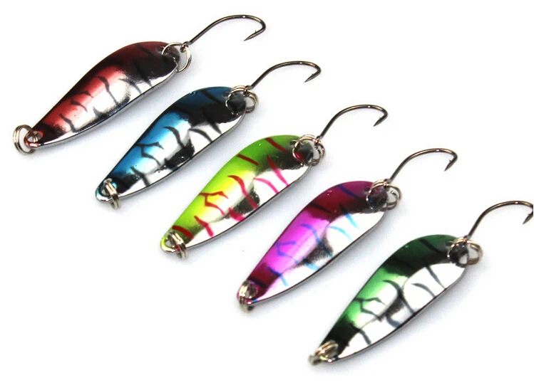 4.2cm 5.6g colorful metal spoon bait fishing blade lure spinner bait 20pcs/lot artificial spoon