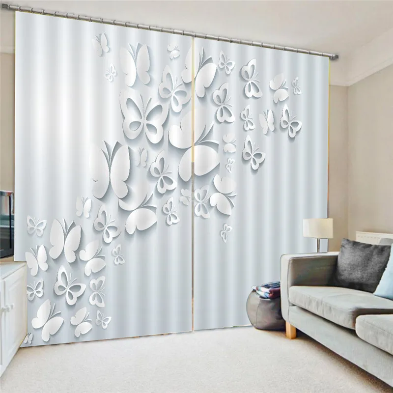 Butterfly Hand-painted tropical rainforest digital printing Nordic curtain hand-painted seaside tropical print drape Oct24