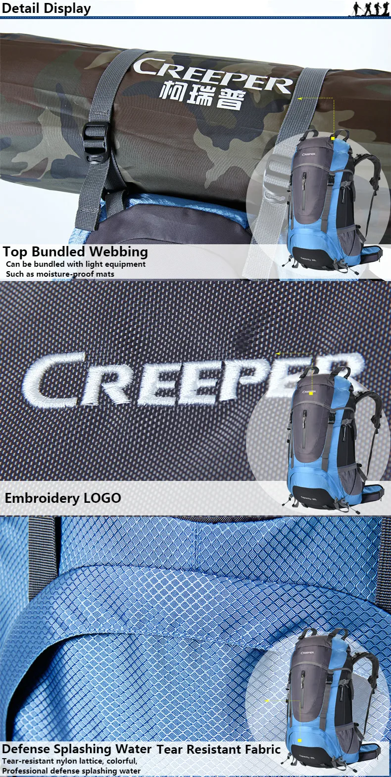 Creeper 60L мужской женский уличный рюкзак Профессиональная Водонепроницаемая нейлоновая сумка для скалолазания походная сумка