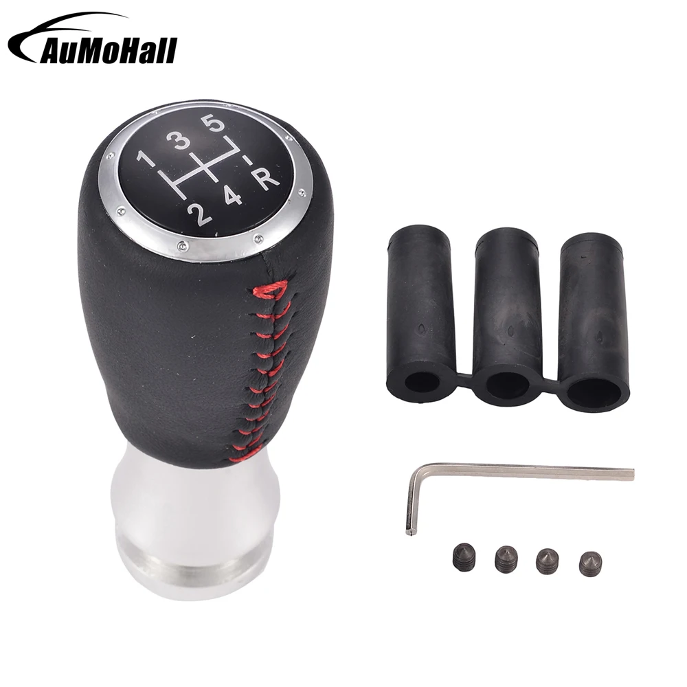 Black Gear Knob Shifter Manual Leather Car Gear Shift Knobs Red/Black Linecar gear shift knob