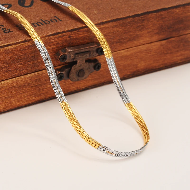Gold Silver Mix Color Necklaces Slim 