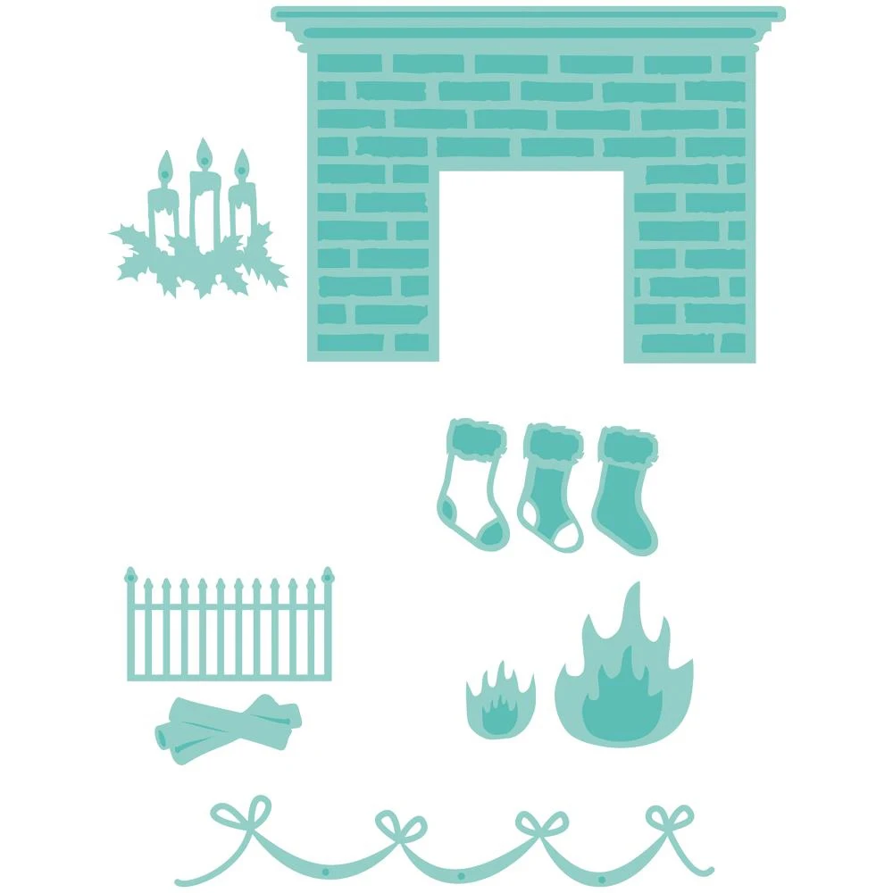 

Fireplace Candle Set Metal Cutting Dies 2019 for DIY Scrapbooking Stamps and Dies Crafts Die Cut Card Making Album Embossing