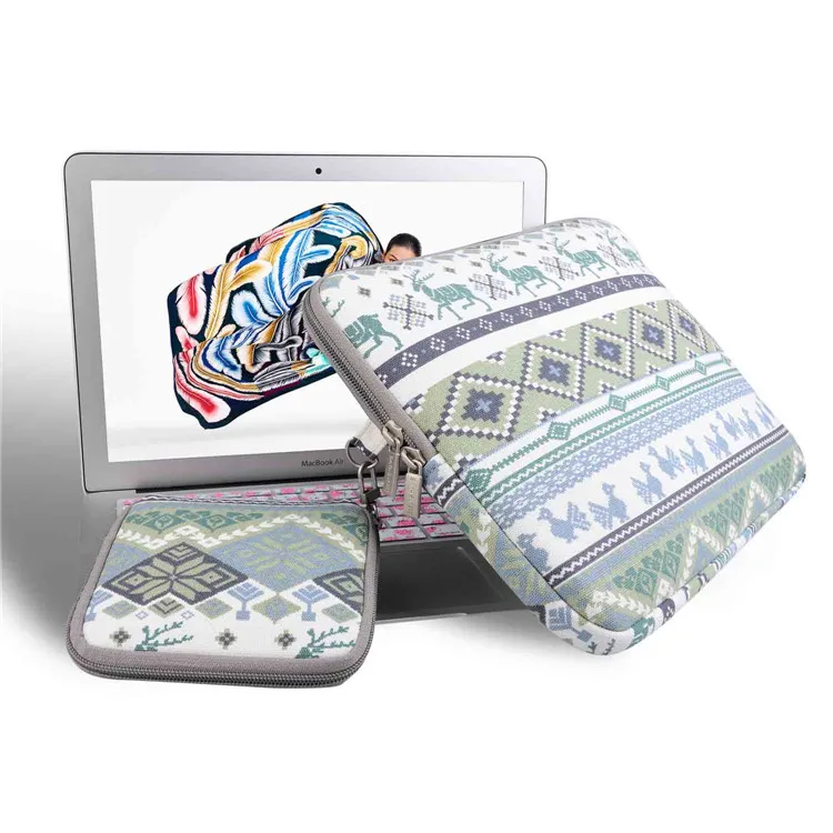 

deer colourful Canvas Laptop Sleeve Case for macbook air 13 pro retina 13 Computer Bag for 13.3inch tablet with mini mouse bag