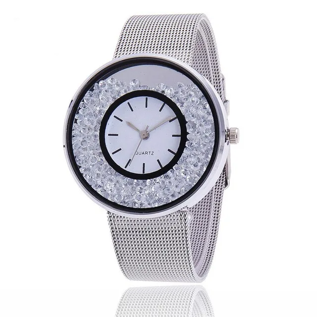 Новые модные часы из нержавеющей стали с золотым и серебряным ремешком кварцевые роскошные женские часы relogio feminino часы - Цвет: silver