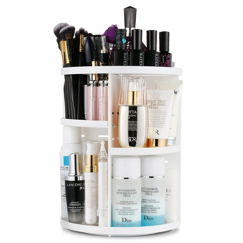  Plastic Cosmetic Organizer For 360 Rotating Desktop Makeup Storage Racks DIY Adjustable Multi-Funct