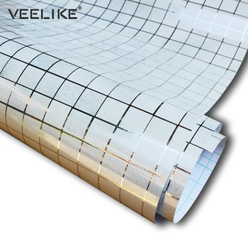 

Removable Mosaic Tile Wall Decals for Bathroom Kitchen Backsplash Self Adhesive Wallpaper Aluminum Foil Waterproof Wall Sticker