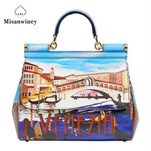 Misanwiney 2017 Fashion Handbags Cow Leather Women’s Handbag Flap Bag For Women free shipping