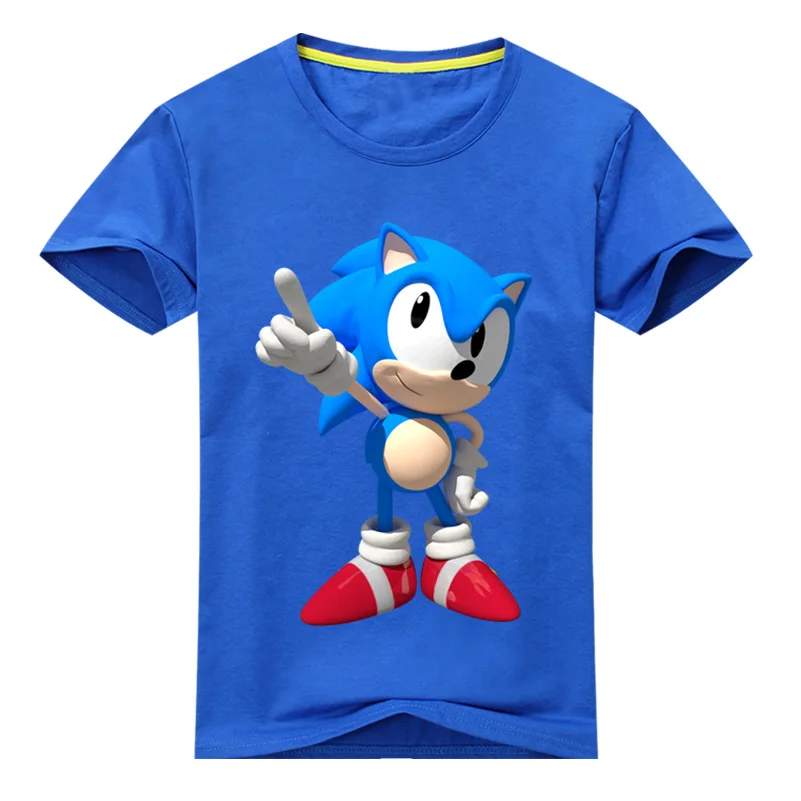 

Boys Girls T-shirt Print Sonic The Hedgehog Children Tops Tees Kids O-neck Short Sleeve Summer Clothes For Toddler T shirt