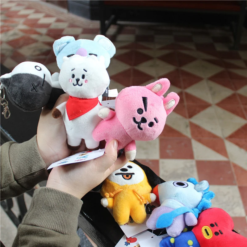 

Kawaii Plush Keychain Stuffed Bt21 llavero B Doll Kawaii Plush Toys Cute BTS Trinket For Children Girl Soft Gifts Keeps Keys