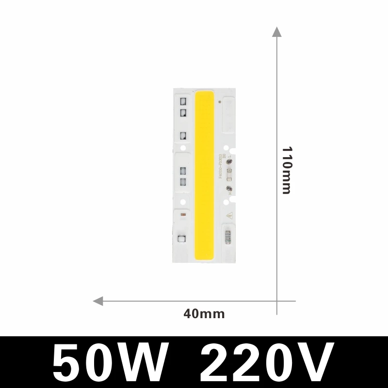 COB светодиодный ламповый чип 220V Smart IC, без необходимости драйвера, Ампульный светодиодный светильник, прожектор, точечный светильник 10W 20W 30W 50W 70W 100W 120W Diy светильник ing - Испускаемый цвет: long chip 50W