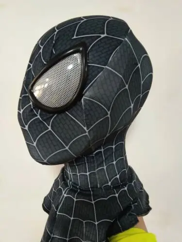 Черно-белая Тканевая маска для костюмированной вечеринки с изображением Человека-паука