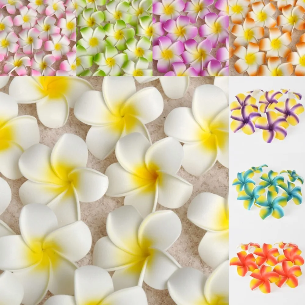 

100 Pieces 7Cm 2.75Inches Artificial Foam Flower Heads Home Garden Decor Party & Wedding Hair Clip Favors