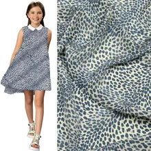 Синий Мини леопардовая расцветка шелк крепдешин ткань дизайн пятна, SCDC855