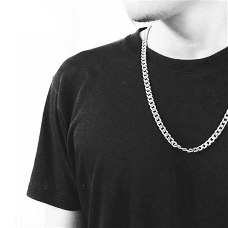 7mm 5mm 3.5mm Stainless Steel Chian Necklace Men Women Jewelry Silver Color Link Chain Choker For Man Boys Couple colar | Украшения и