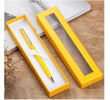 

200pcs High grade Pen Box with Clear Window Pen Display Boxes Business Gift Box Customized LOGO wen6001