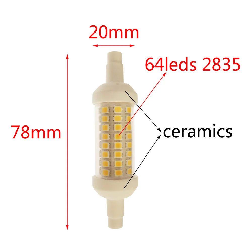 Lâmpadas Led e Tubos 64leds118mm 80 leds r7s r7s Formato : Barra