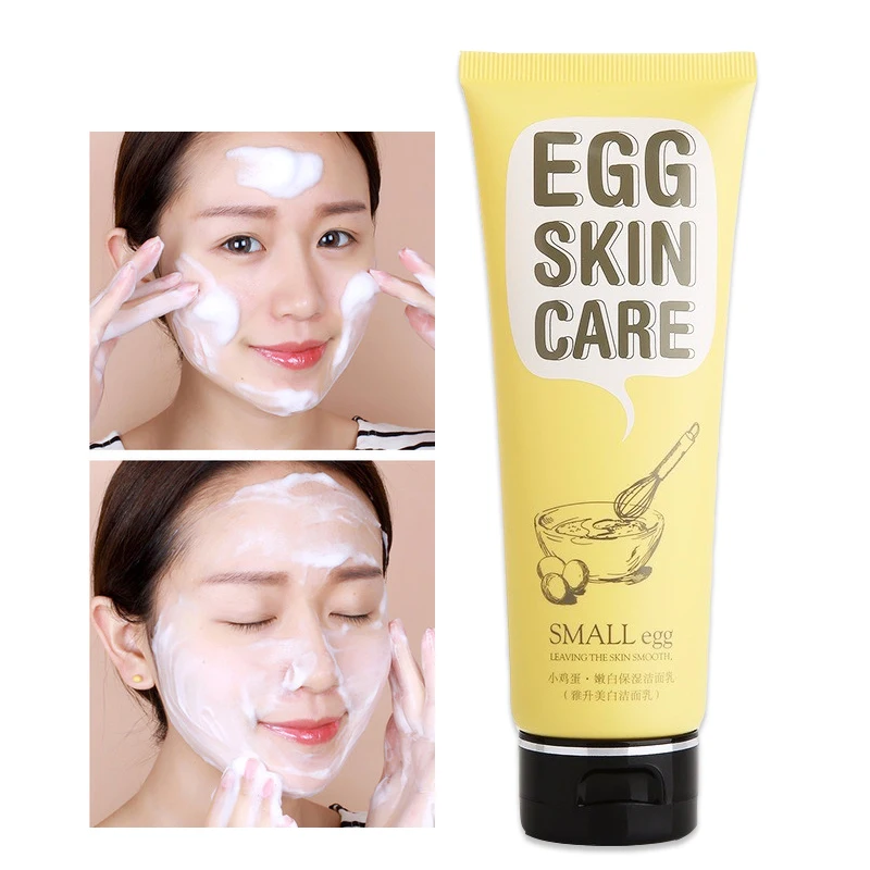 

SMALL Egg Whitening Moisturizing Facial Cleanser Oil Control Hydrating Deep Cleansing Shrink Pores Face Cleaner Anti Aging 120g