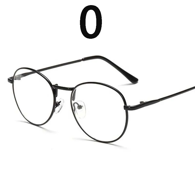 Полностью из сплава очки с оправой Для мужчин Для женщин Овальный близорукость очки синие покрытием Винтаж большой близорукость очки-1,0-1,5-2,0-2,5-3,0-3,5-4,0 - Цвет оправы: black 0