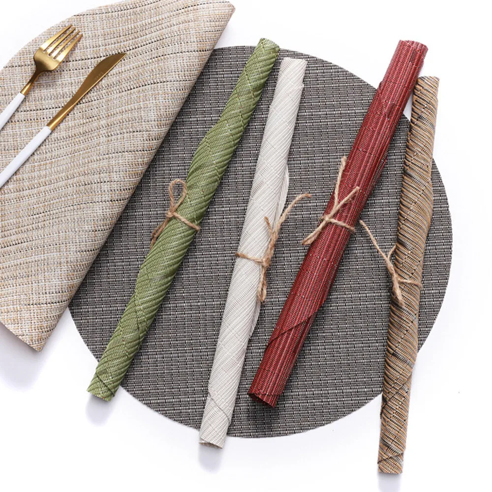 

Round Design Table Ramie Insulation Pad Solid Placemats Linen Non Slip Table Mat Kitchen Accessories Decoration Home 19MAY23