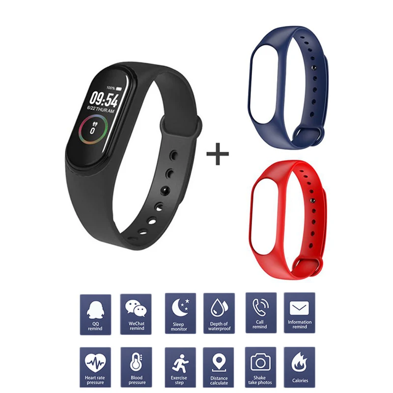 

M4 Smart band 4 Fitness Tracker Watch Sport bracelet Heart Rate Blood Pressure Smartband Monitor Health Wristband PK mi band 4 3