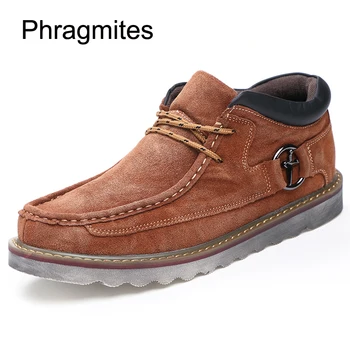 

Phragmites New Winter Outdoor Worker Boots Fashion Brown Men Shoes England Dress Flat Men Boots Zapatos De Hombre Snow Boots