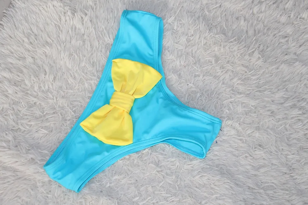 Сексуальное женское нижнее белье Maillot De Bain купальник Menglan Купальники бразильские плавки с большим бикини с бантом низ бикини стринги