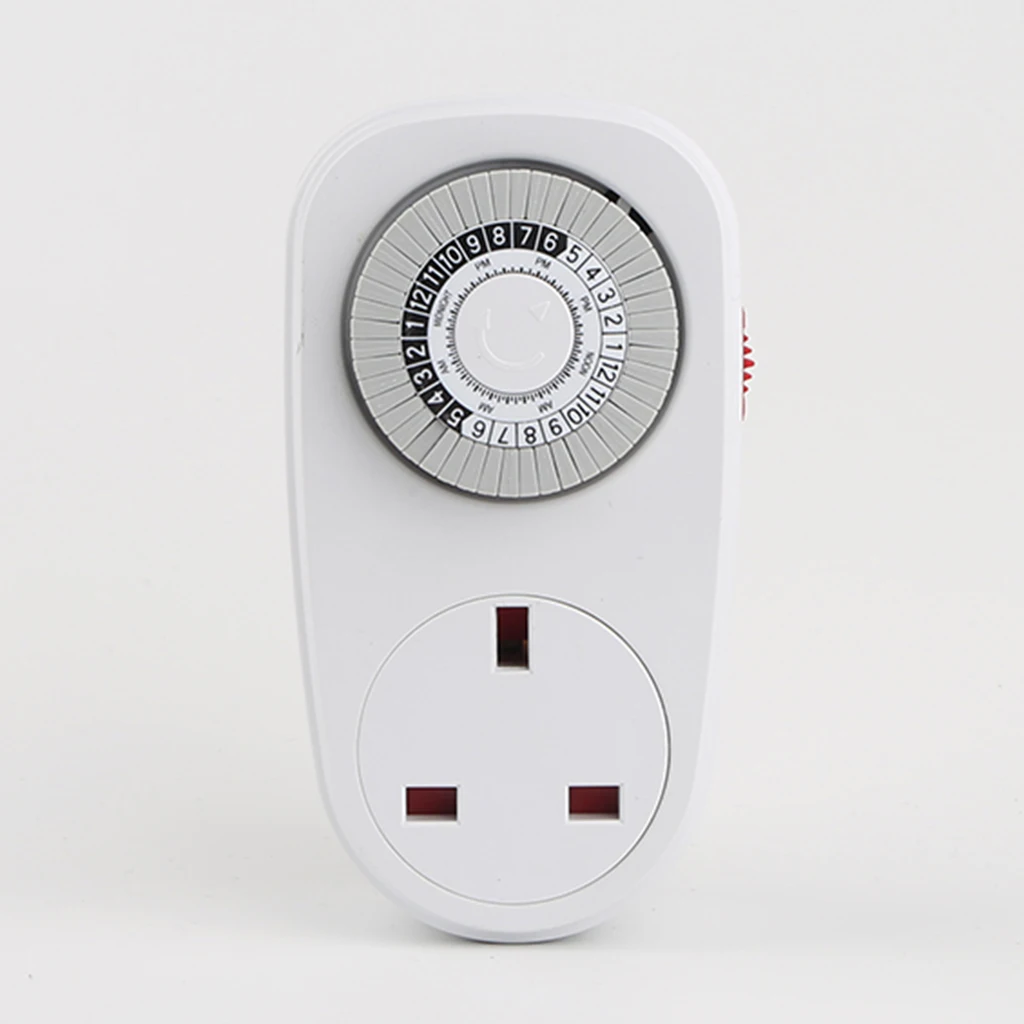 UK Plug In Mechanical Timer Wall Socket 24H Eletric Home Interval Clock Switch Socket Panel	